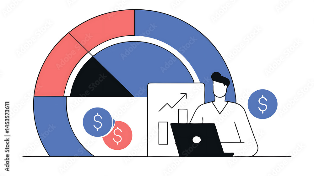 Poster investment pie chart asset allocation for diversification financial percentage distribution budget o
