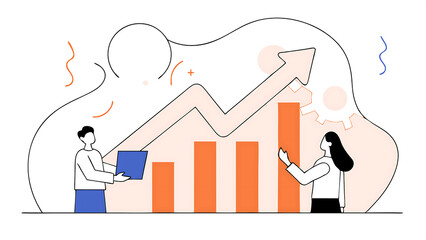 teamwork to help business growth team success or increase performance improvement or growing business career growth or effort to succeed concept business people team help build growth graph chart