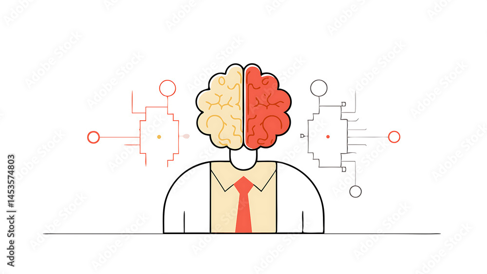 Poster ai machine learning neural network technology or human to work together with ai artificial intellige
