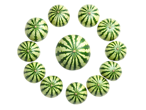 Juicy Watermelon Fruits with Bright Red Flesh