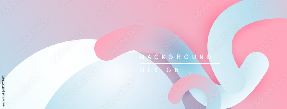 Poster abstract fluid shapes blend pastel colors. soft gradients create modern background design. minimalis