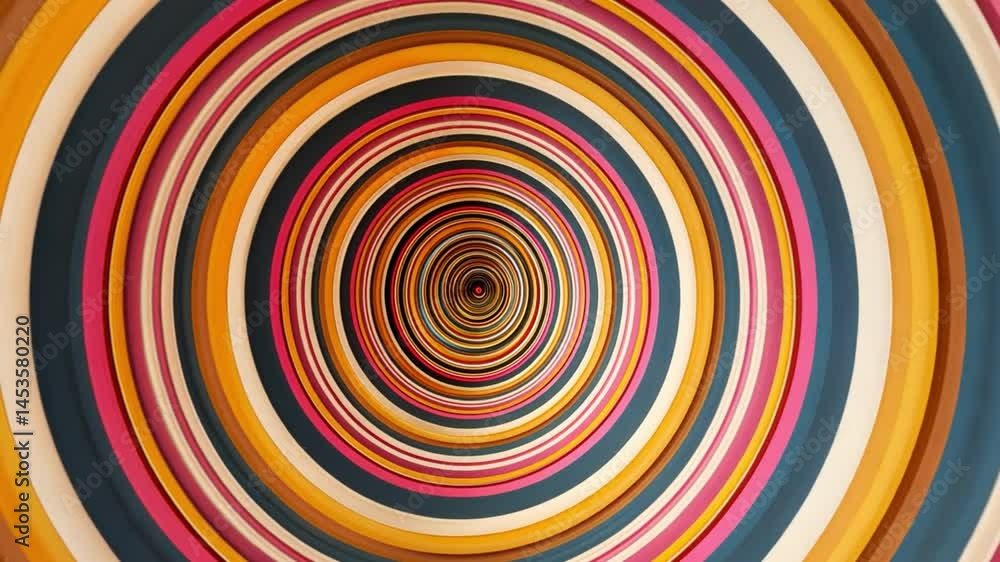 Poster vibrant and colorful spiral pattern mesmerizing concentric circles create depth and rhythm in abstra