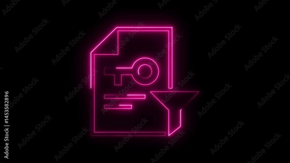 Poster secure file filter data neon glow cyberpunk style