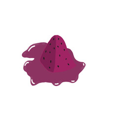 vector illustration of a slice of dragon fruit hand drawn