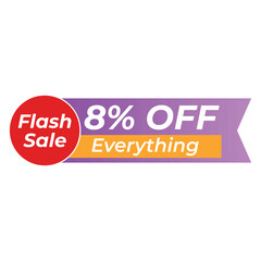  Flash Sale Banner 28 Off Everything Flash Sale Banner A vibrant flash sale banner graphic with a 28 off discount on everything.