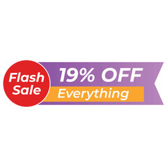  Flash Sale Banner 28 Off Everything Flash Sale Banner A vibrant flash sale banner graphic with a 28 off discount on everything.