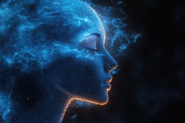 Obraz premium Digital portrait of a serene female figure.