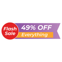  Flash Sale Banner 28 Off Everything Flash Sale Banner A vibrant flash sale banner graphic with a 28 off discount on everything.