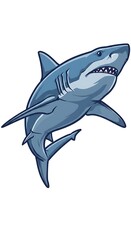 Obraz premium Ocean Predator: Cartoon Shark Art AI Generated