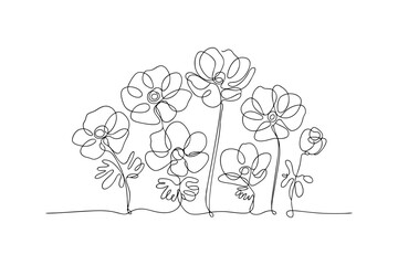 Minimalist One Line Flower Drawing