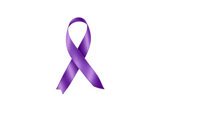 Purple Ribbon Awareness Symbol: Support, purple ribbon isolated on white, HD and 4k image