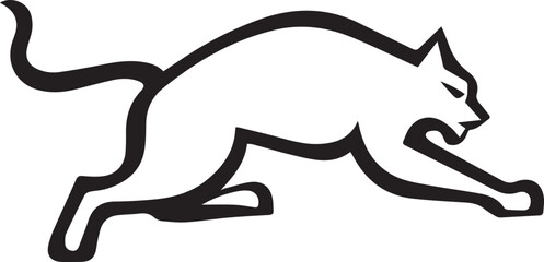 Fototapeta premium Bobcat logo design icon silhouette style flat and minimal vector art illustration on a white background. 