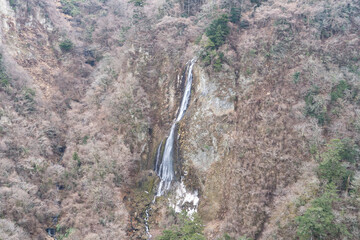 大分県の巨大な吊り橋から見る雄大な自然
