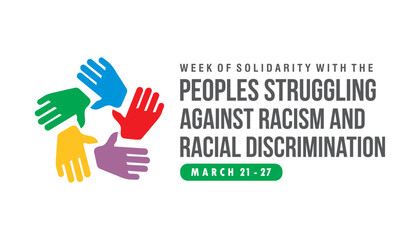week of solidarity with the peoples struggling against racism and racial discrimination vector design