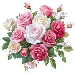  Luxurious Bouquet of Pink, White, and Red Roses