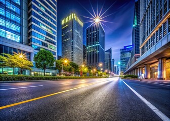 Fototapeta premium Clean Night Cityscape - Urban Street Photography