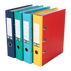 Ring binders files on transparent background.
