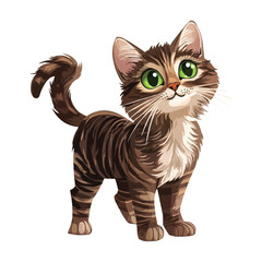 Adorable cute cat with Big Green Eyes