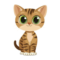 Adorable cute cat with Big Green Eyes