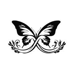black and white butterfly