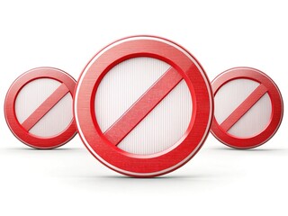 Prohibited Circle Sign Shadowed Warning Symbol