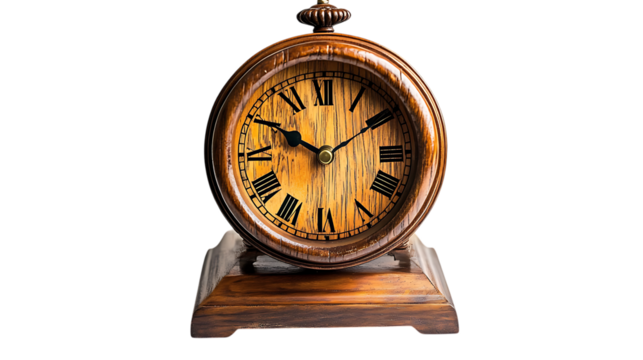 Antique vintage sitting wooden clock decor