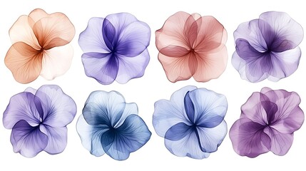 Fototapeta premium Floral watercolor style bouquet botanical garden art print soft colors elegant view nature