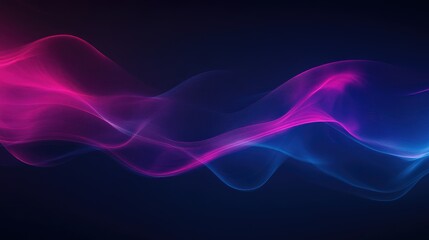 Obraz premium Abstract curved light effect with motion trail on dark background. glowing long exposure line in blue, purple, and pink colors representing fast speed, motion, and futuristic energy