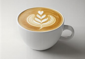 A close-up of various coffee cups including a cappuccino, a cup of coffee with a heart-shaped foam, and a classic coffee cup with rich brown liquid, surrounded by a saucer and cream