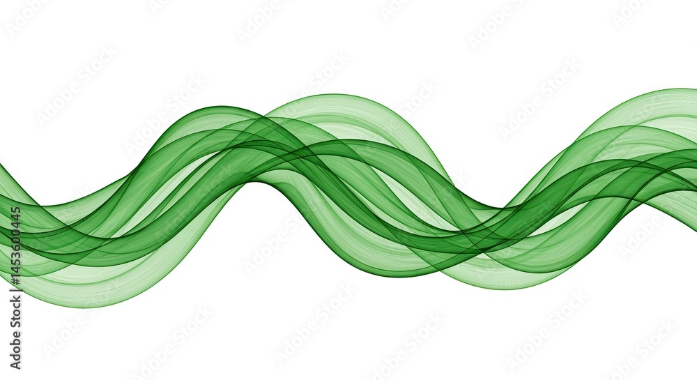 Poster smooth curved green line abstract wave background design pattern