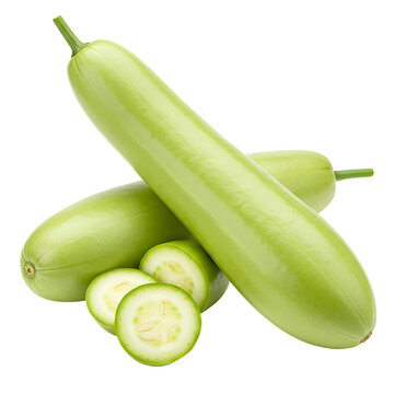 Fresh bottle gourd calabash vegetable lagenaria siceraria healthy eating ingredient raw food gourds on transparent background