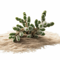Green Succulent Plant in Sandy Desert Landscape