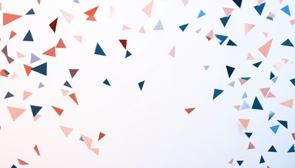 Obraz premium Abstract Festive Background with Red and Blue Triangles Confetti Falling Down Decorative Elements for Celebratory Event Backdrop Graphic Design