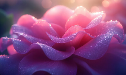 Rose petals, dew drops