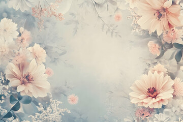 Floral arrangement with soft pink and white blooms against a blurred background.
