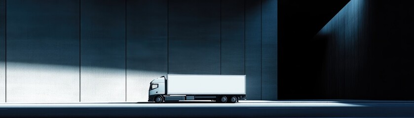 Fototapeta premium Modern Freight Truck in Industrial Setting