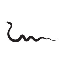 Vector illustration of snake curled up in shape of infinity sign. Isolated tattoo design of black serpent silhouette of figure eight knot symbol