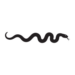 Vector illustration of snake curled up in shape of infinity sign. Isolated tattoo design of black serpent silhouette of figure eight knot symbol