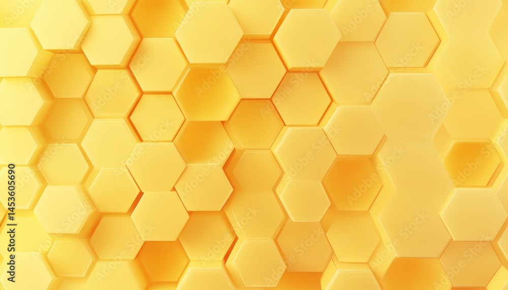 Poster abstract yellow honeycomb pattern texture background in geometric style with repeating hexagons desi
