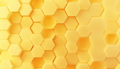 Abstract Yellow Honeycomb Pattern Texture Background in Geometric Style with Repeating Hexagons Design for Modern Wallpaper or Creative Backdrop