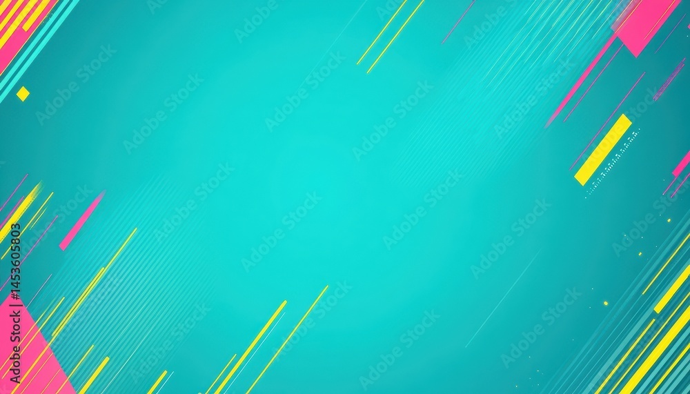 Poster aqua background with diagonal pink and yellow stripes graphic design with a modern abstract style cr