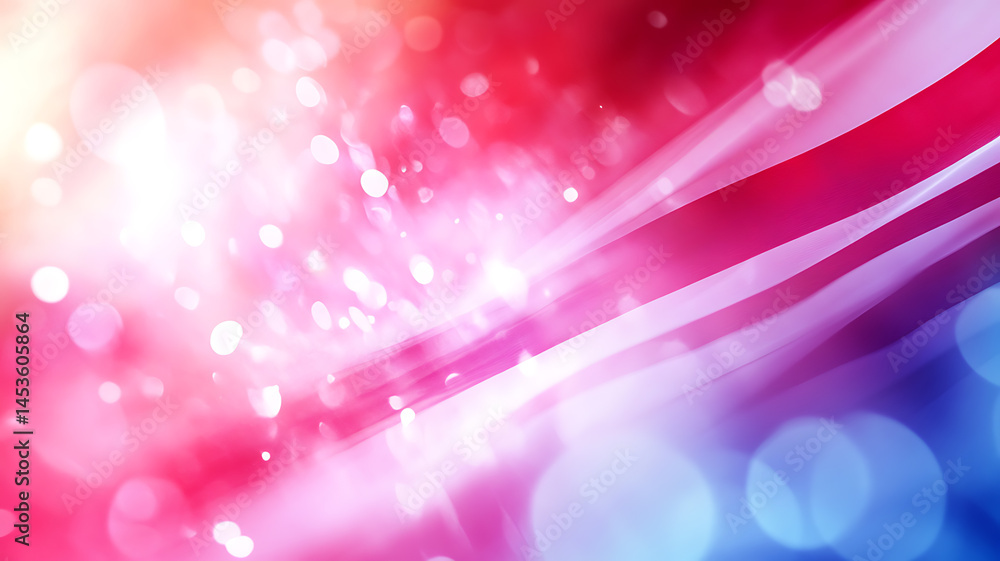 Poster abstract bokeh background in vibrant pink and blue, this image features a beautiful bokeh effect, wi