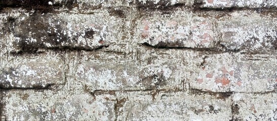 Distressed Weathered Brick Wall Texture Grunge Background. Grungy Brick Wall Background.