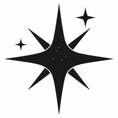 Star icon vector on white background.