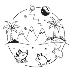 three dinosaurs a t rex triceratops and brontosaurus © MdRubel