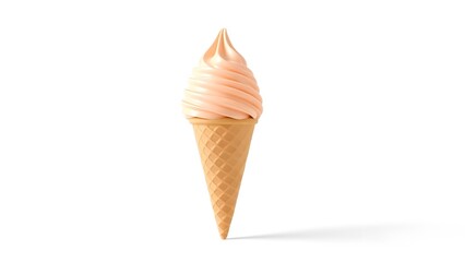 Peach Ice Cream Cone