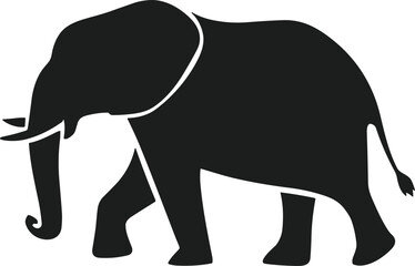 Elephant Silhouette Vector – Majestic Wildlife Animal Illustration for Nature and Safari Designs
