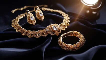 pearl necklace and earrings and bangle