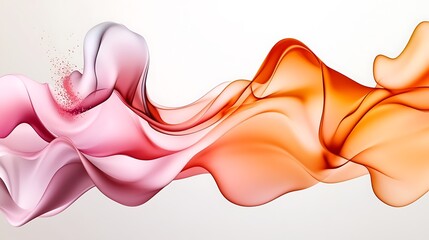 Dynamic fluid gradient waves in pink and orange abstract art smooth design digital background