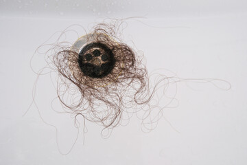 A lot of loose female hair in the sink